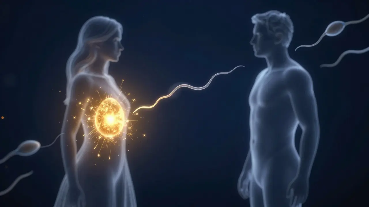 Konceptuální zobrazení ženské a mužské plodnosti