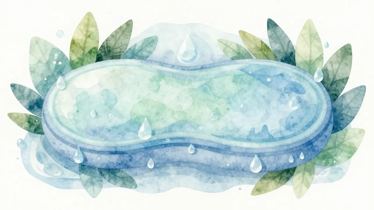 Abstraktní ilustrace hojení kůže s uklidňujícími barvami