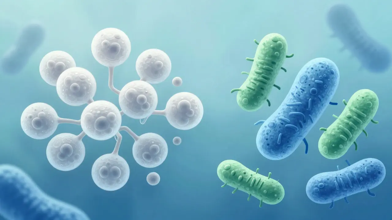 Vizuální znázornění nerovnováhy mikrobiomu v ústech