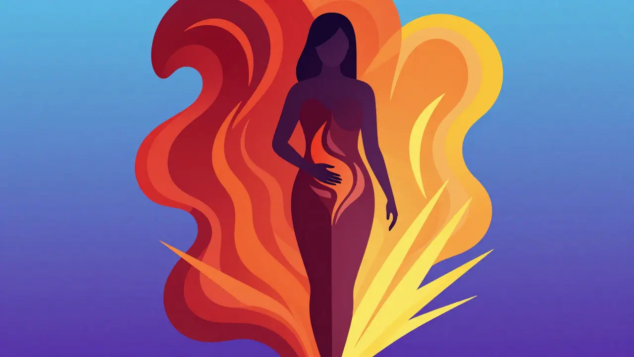 Abstraktní ilustrace dvou typů porodní bolesti