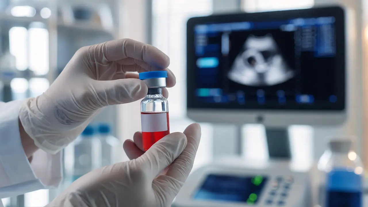 Odběr krve pro test hCG v laboratoři po IVF